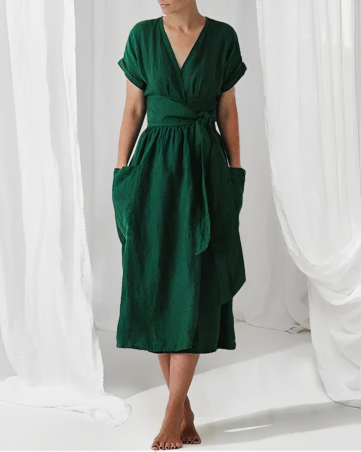 Leichtes Leinenkleid von Elarova für Damen