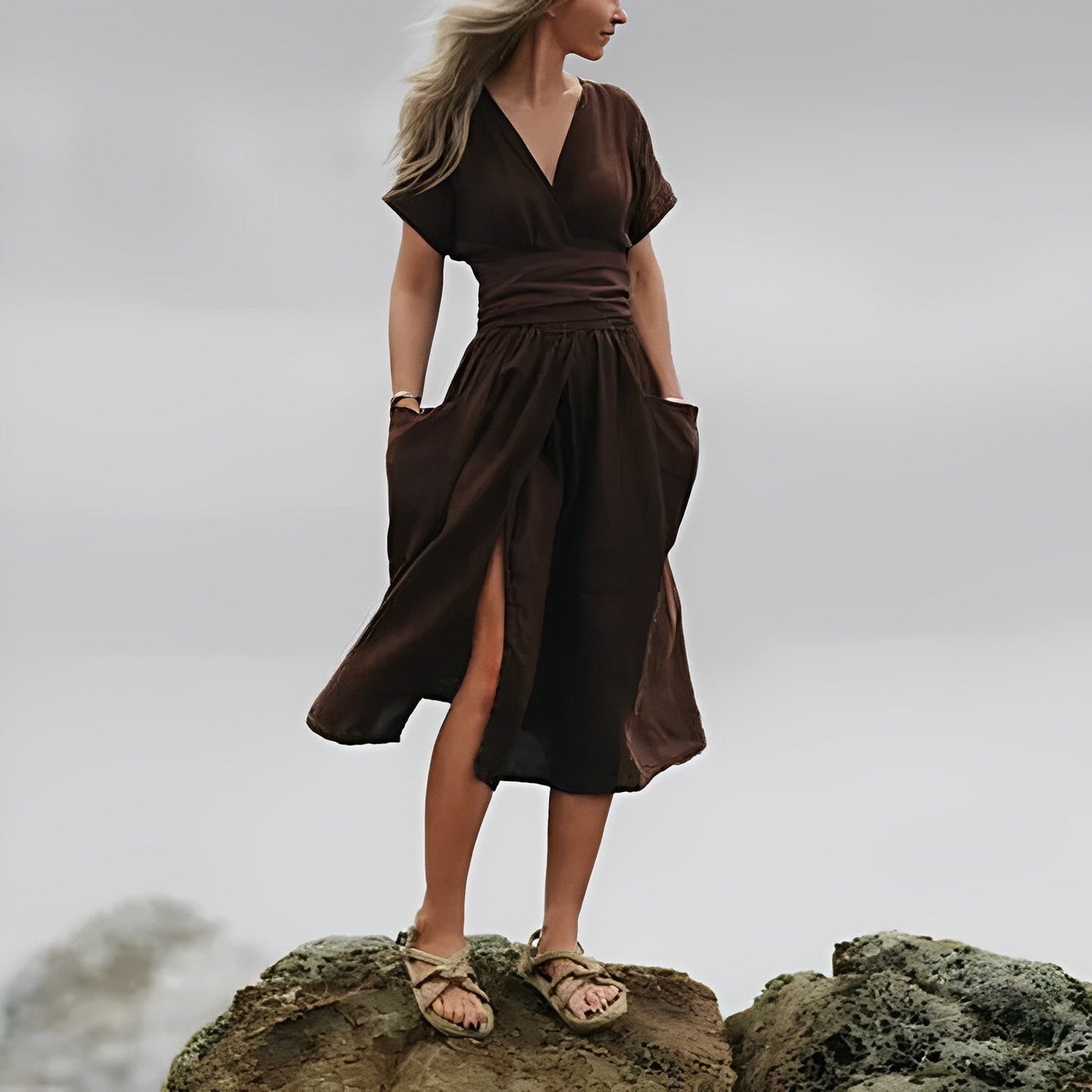 Leichtes Leinenkleid von Elarova für Damen