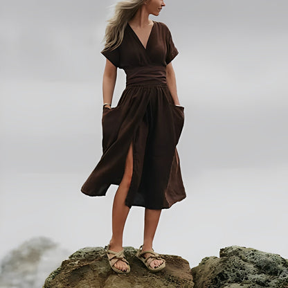 Leichtes Leinenkleid von Elarova für Damen