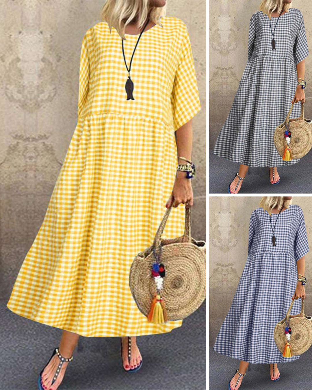 Leinen-Midikleid Clarina