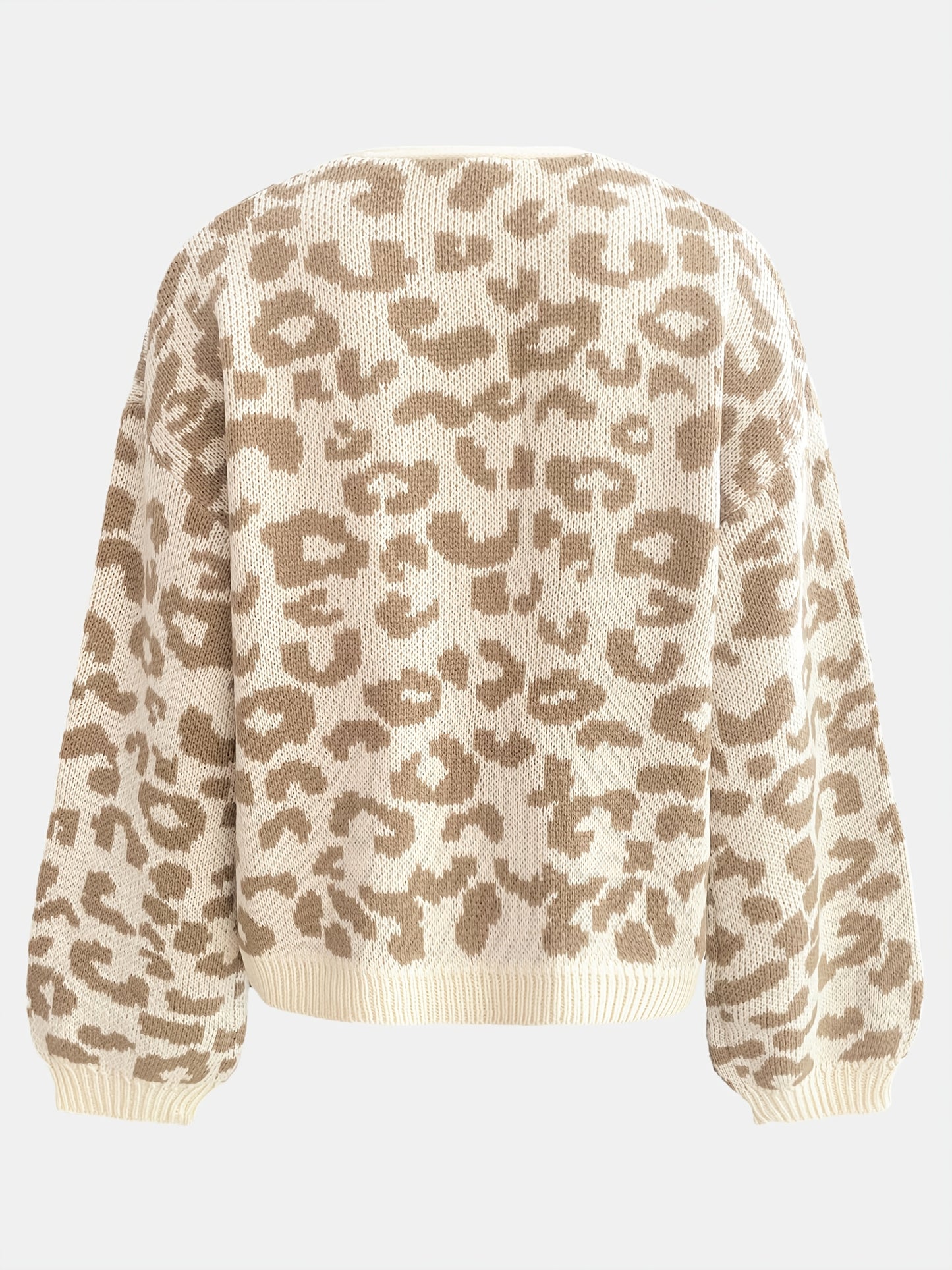 LeoElegance™ – Modische Damen Strickjacke mit Leopardenmuster