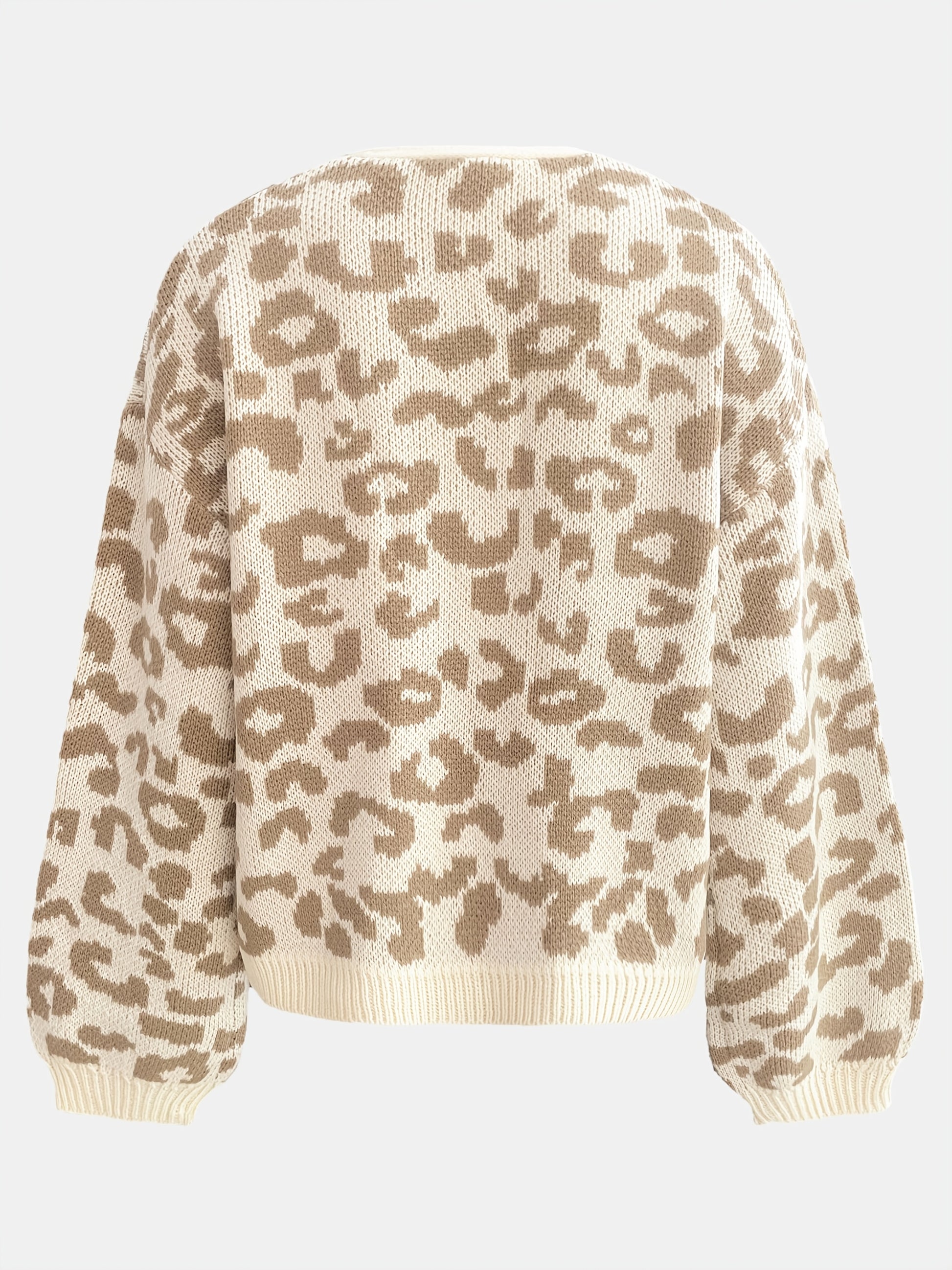 LeoElegance™ – Modische Damen Strickjacke mit Leopardenmuster
