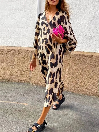 Leoparda™ – Damen Sommerkleid mit Eleganten Leopardenmuste