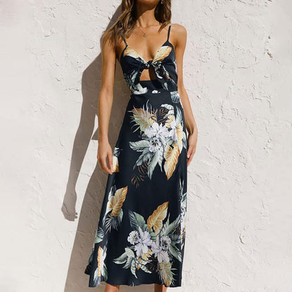 Lorena™ – Elegantes langes Damenkleid mit Blumenmuster