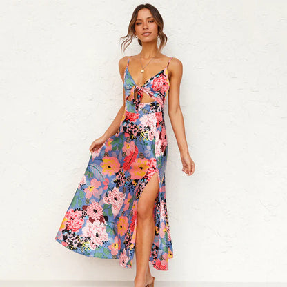 Lorena™ – Elegantes langes Damenkleid mit Blumenmuster