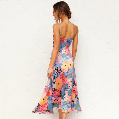 Lorena™ – Elegantes langes Damenkleid mit Blumenmuster