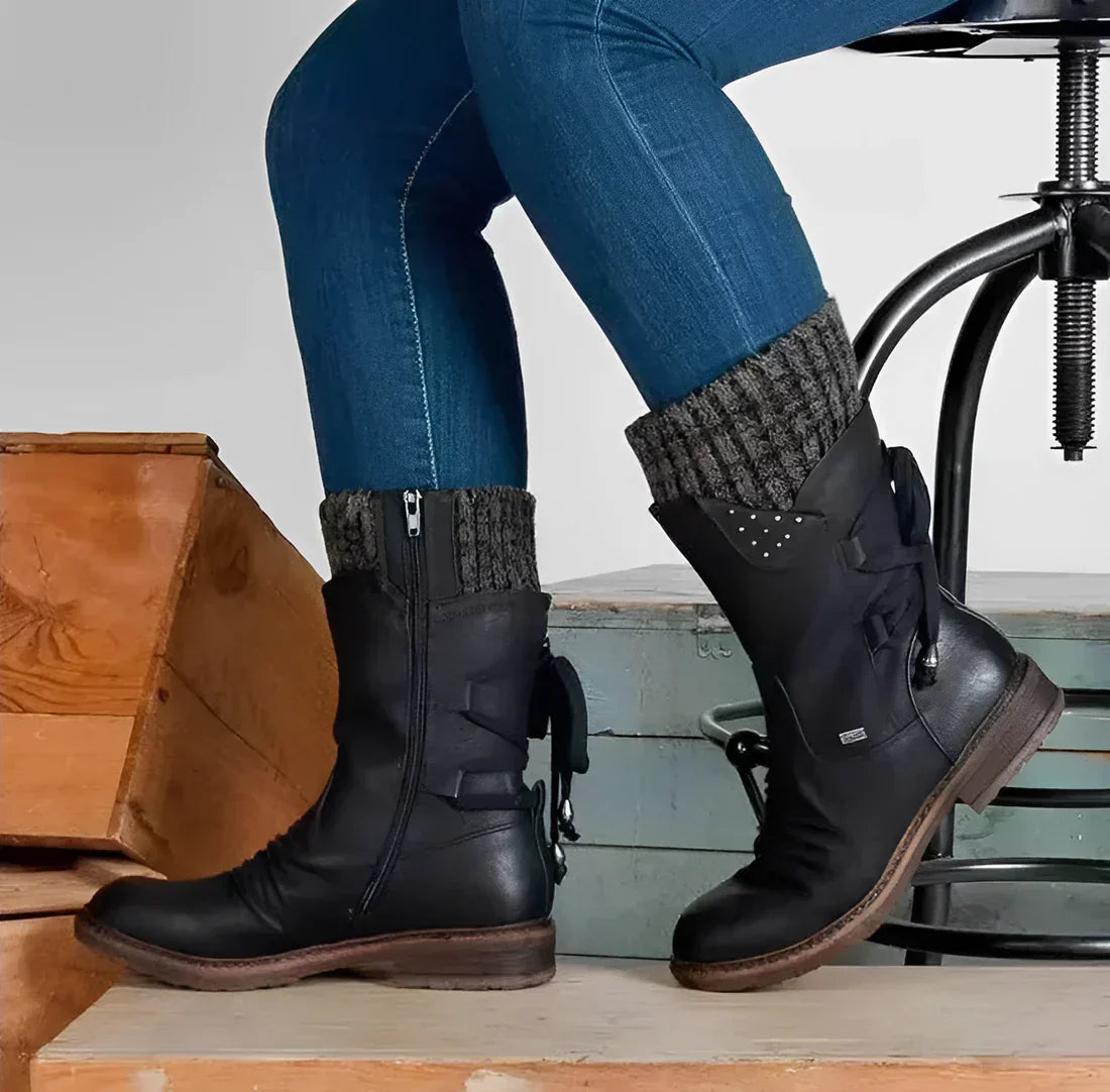 Louisa Damen Winterstiefel: Orthopädisch gepolstert, warm gefüttert mit Wolle