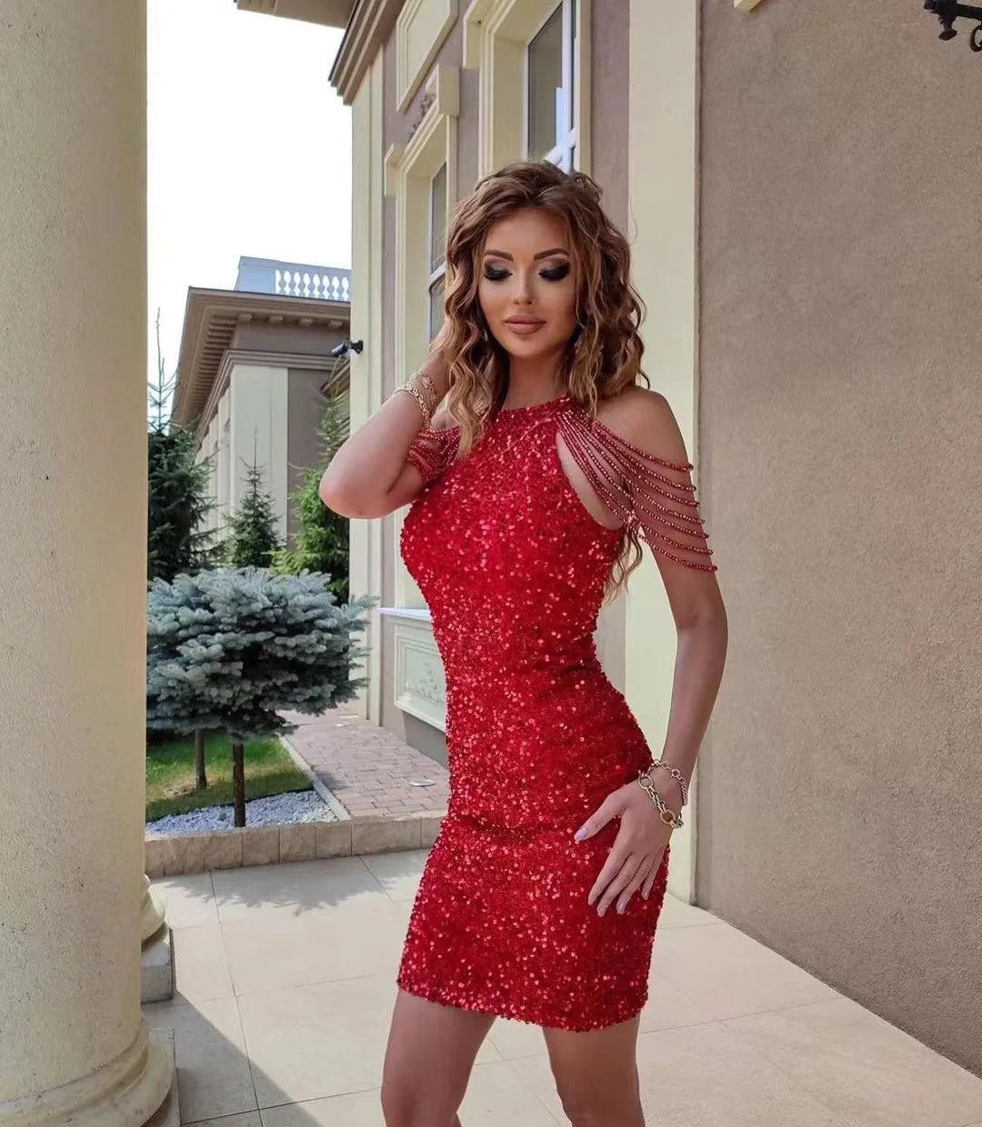 Luxeva™ – Glamouröses Damen Cocktailkleid mit Funkelnden Pailletten