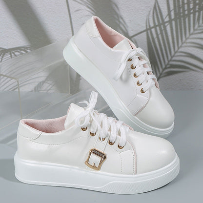 Luxora™ – Stilvolle Damen Lace-up Flats mit eleganter Metall-Schnalle