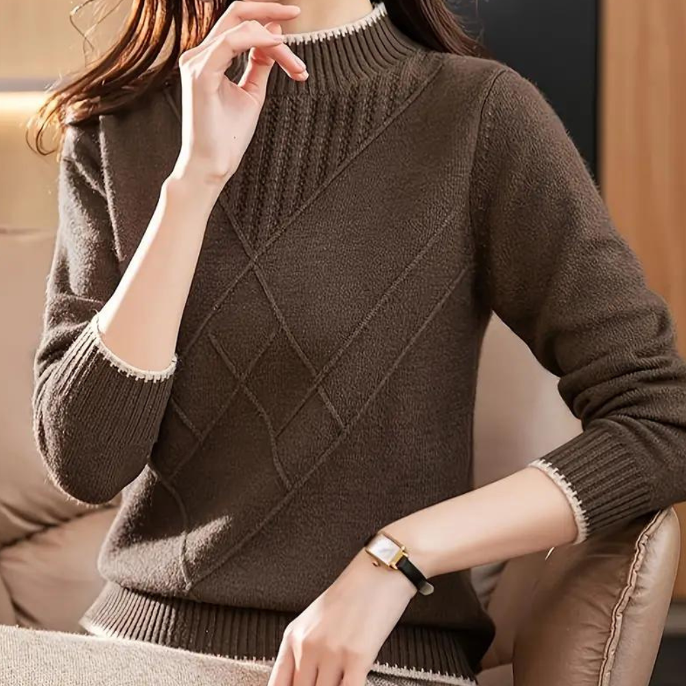 Malyna Damenpullover: Entspannter, bequemer Halbrollkragen für lässige Styles