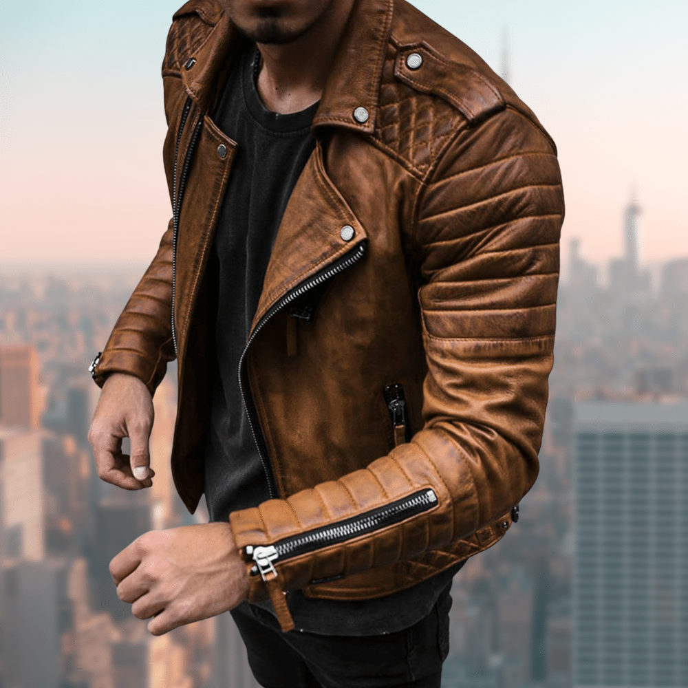 Männer Lederjacke im modernen Stil - Bauer