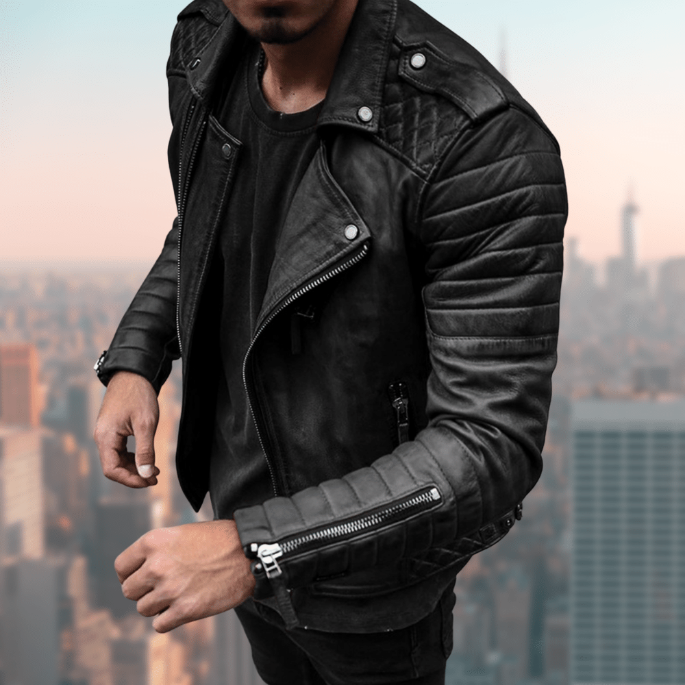 Männer Lederjacke im modernen Stil - Bauer
