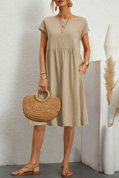 Melanique™ – Damen Sommerkleid mit Eleganter Patchwork-Optik