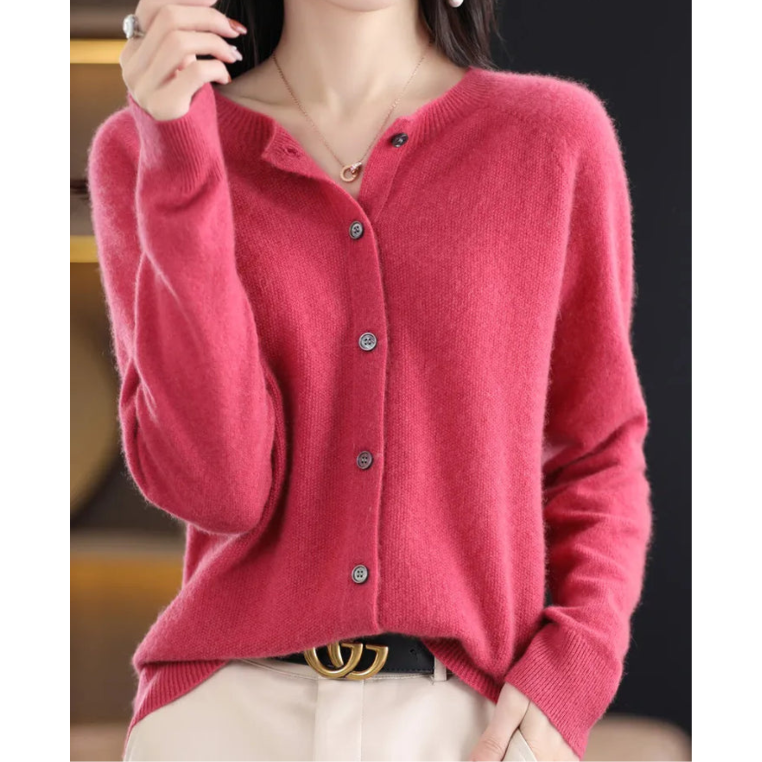 MerinoLuxe™ – Luxuriose Damen Strickjacke aus Kaschmir & Merinowolle