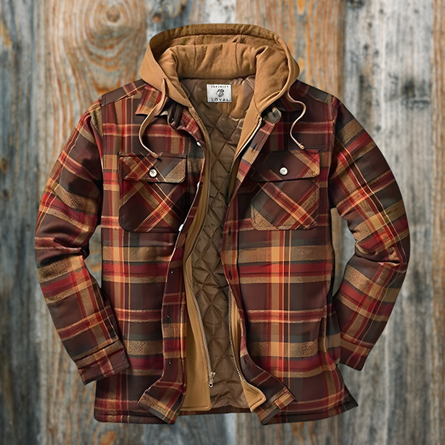 Michael Herren Flanelljacke, gesteppt