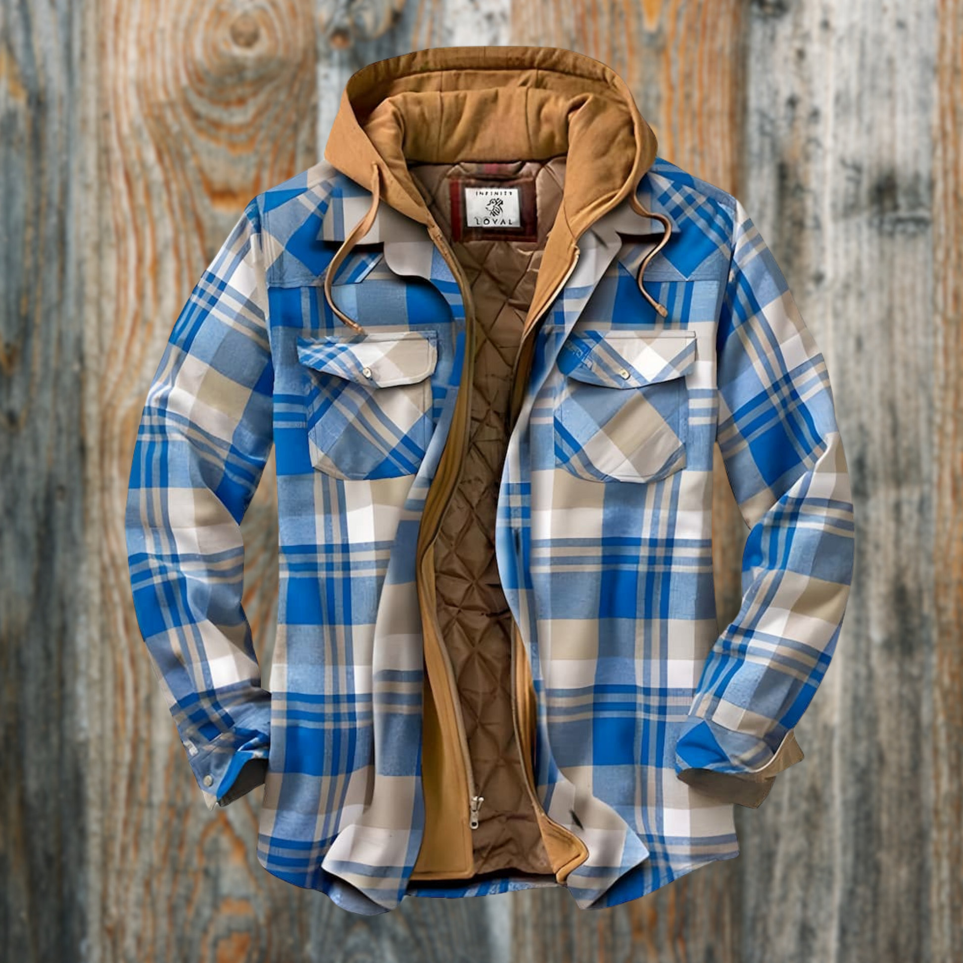 Michael Herren Flanelljacke, gesteppt