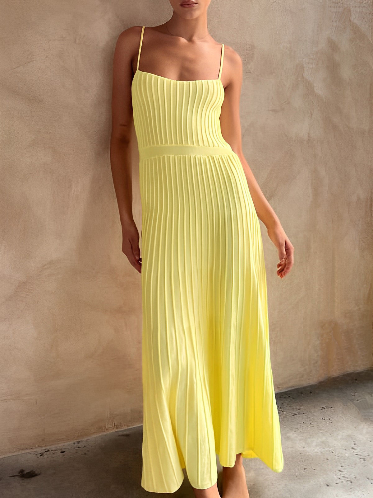 Midi-Plissee-Kleid für Damen