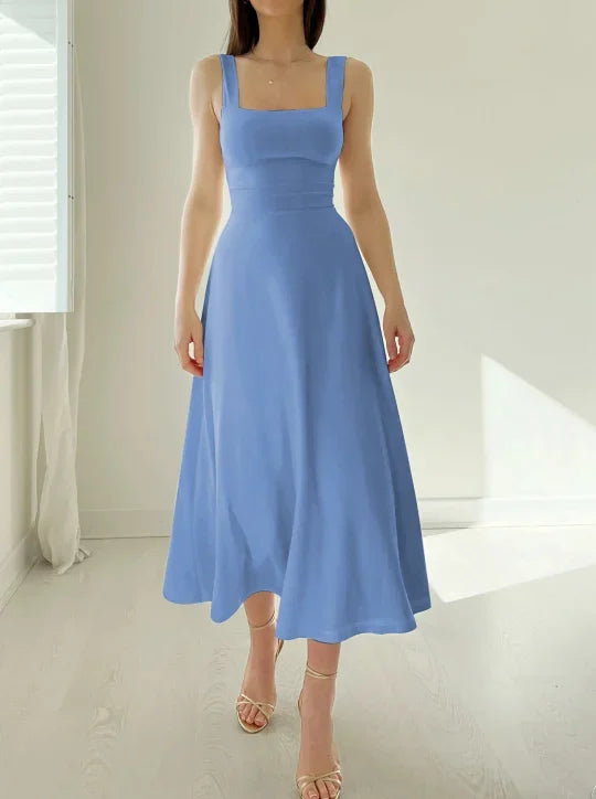 Midikleid mit quadratischem Ausschnitt