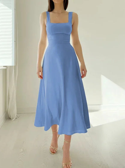 Midikleid mit quadratischem Ausschnitt