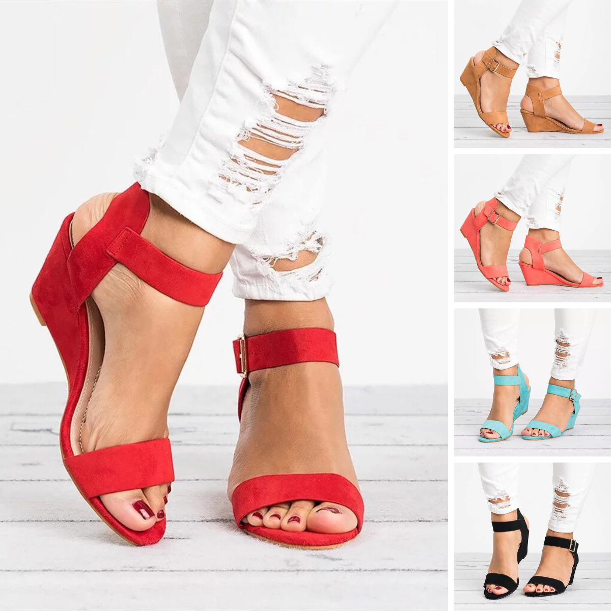 Mira Sommersandalen mit Keilabsatz