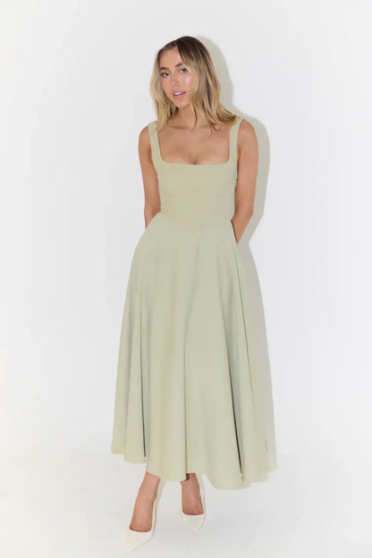 Mirelle™ – Damen Midi Kleid mit Hoher Taille für Stilvollen Komfort
