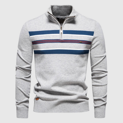 Moderner Herren Reißverschluss-Strickpullover