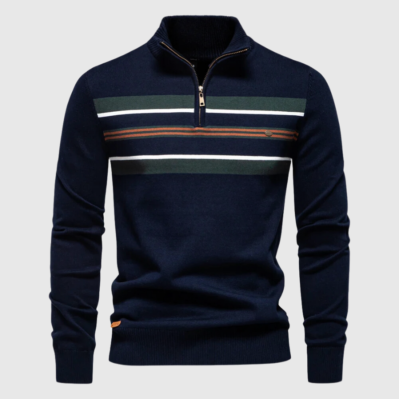Moderner Herren Reißverschluss-Strickpullover