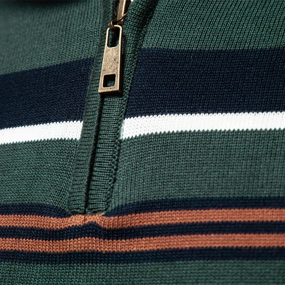 Moderner Herren Reißverschluss-Strickpullover