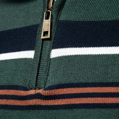 Moderner Herren Reißverschluss-Strickpullover