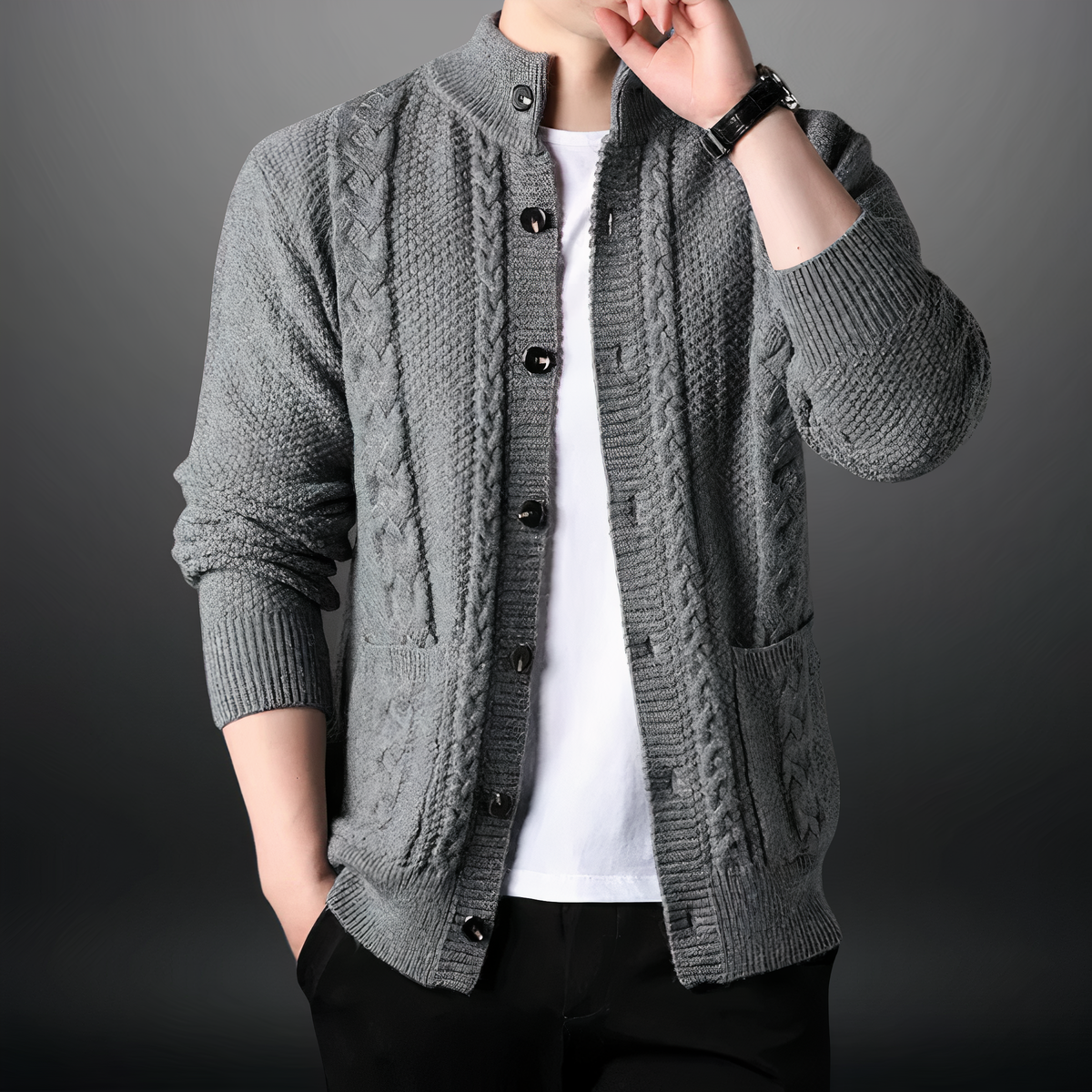 Moderner Herren-Strickcardigan Toby
