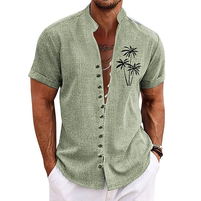 Modernes Herren-Sommerhemd mit Palmenprint - Clemensius