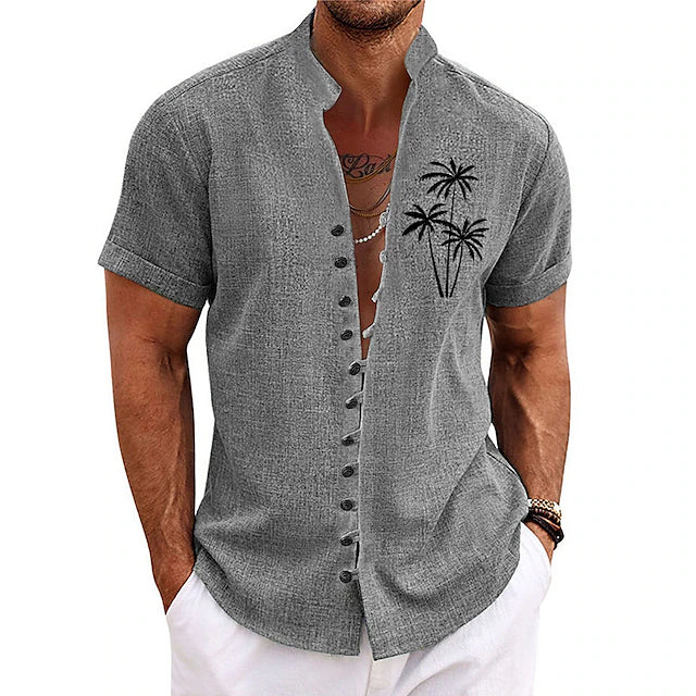 Modernes Herren-Sommerhemd mit Palmenprint - Clemensius