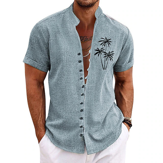 Modernes Herren-Sommerhemd mit Palmenprint - Clemensius