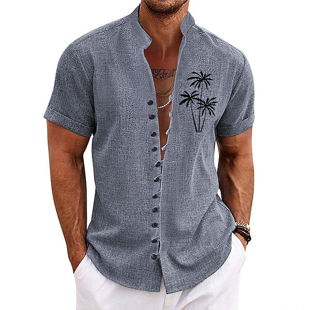 Modernes Herren-Sommerhemd mit Palmenprint - Clemensius