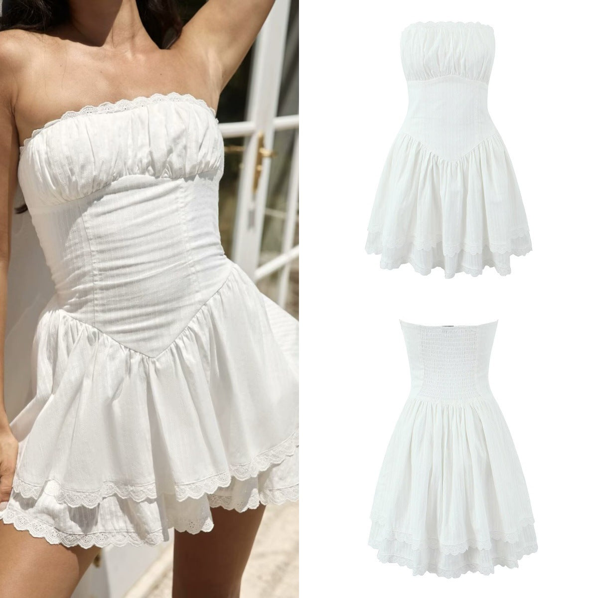 Modernes Minikleid mit Brustdetail von Elarova