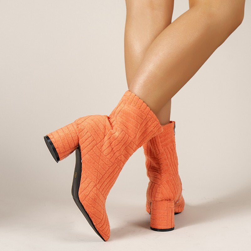 Modische grüne Herbst-Damenstiefel