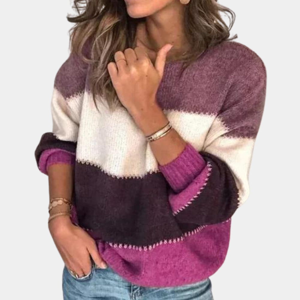 Modischer Damenpullover Claire mit elegantem Streifenmuster