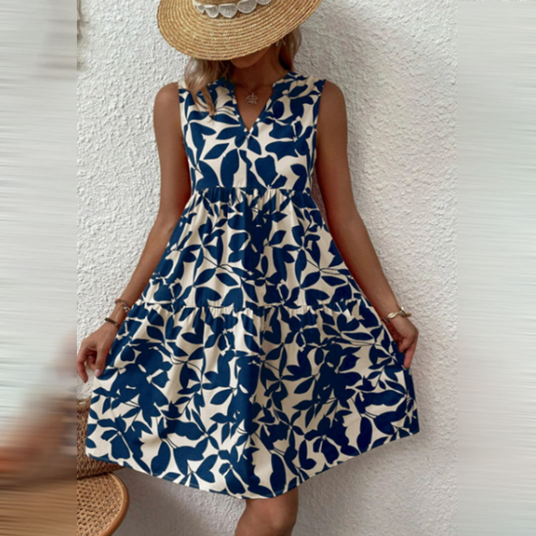 Boho Sommerkleid mit Blumenprint und V-Ausschnitt