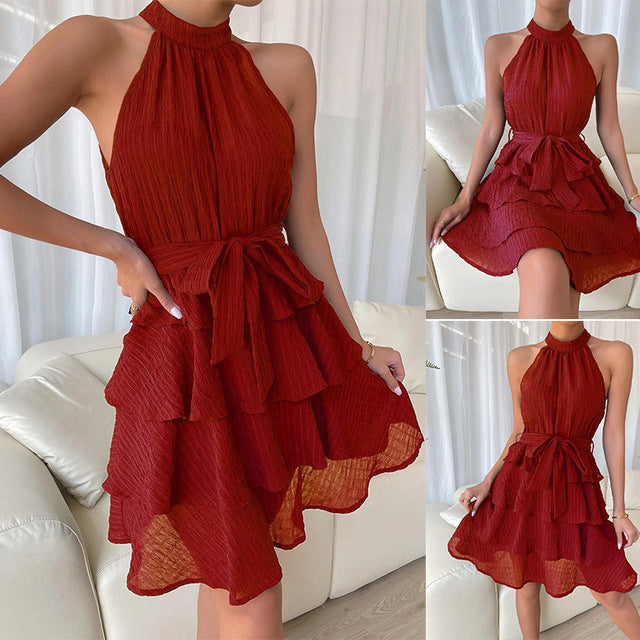 Neckholder-Kleid Valenta für Damen, gerafft
