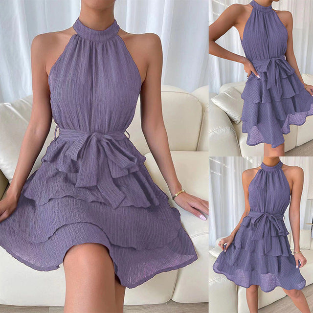 Neckholder-Kleid Valenta für Damen, gerafft