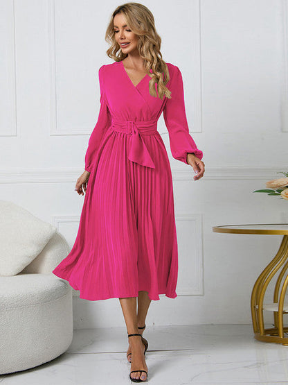 Nicole™ – Damen Kleid mit Gürtel und Eleganter Faltenoptik für Winterkomfort