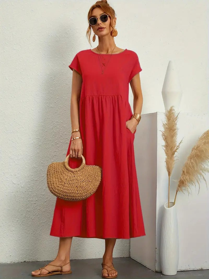 Noémie™ – Damenkleid mit Praktischen Taschen für Eleganten Komfort