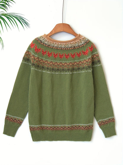 Norweger Grobstrickpullover Damen | Mit Hohem Kragen