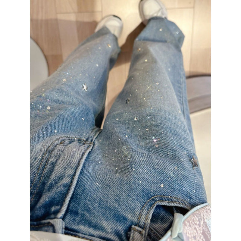 Glitzerjeans Damen Jade Größe Schmucksteine - Elarova