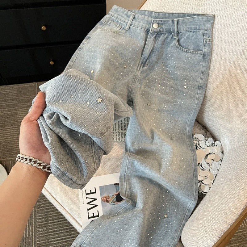 Glitzerjeans Damen Jade Größe Schmucksteine