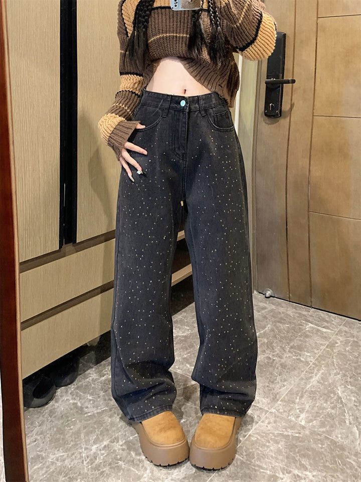 Glitzerjeans Damen Jade Größe Schmucksteine