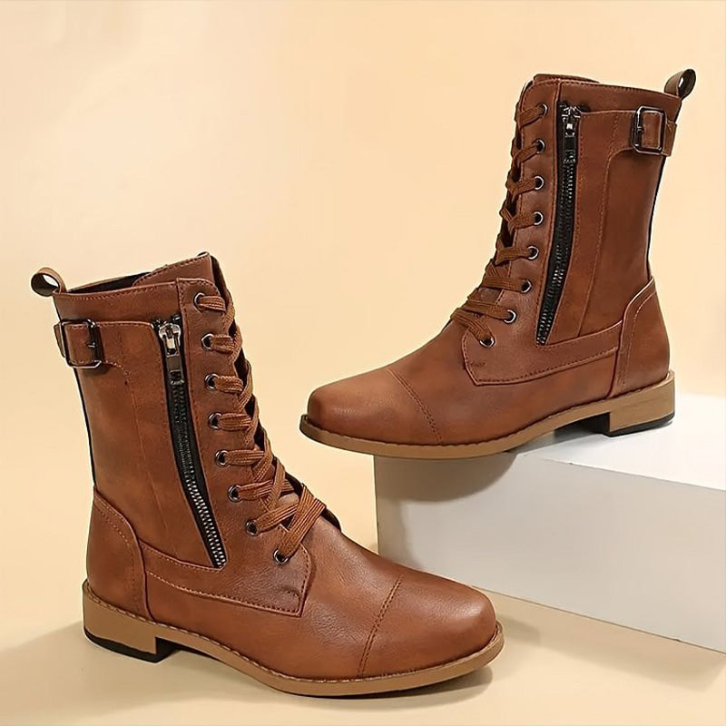Orthopädische Damen-Stiefeletten mit Rundspitze und seitlichem Reißverschluss (Madeleine)