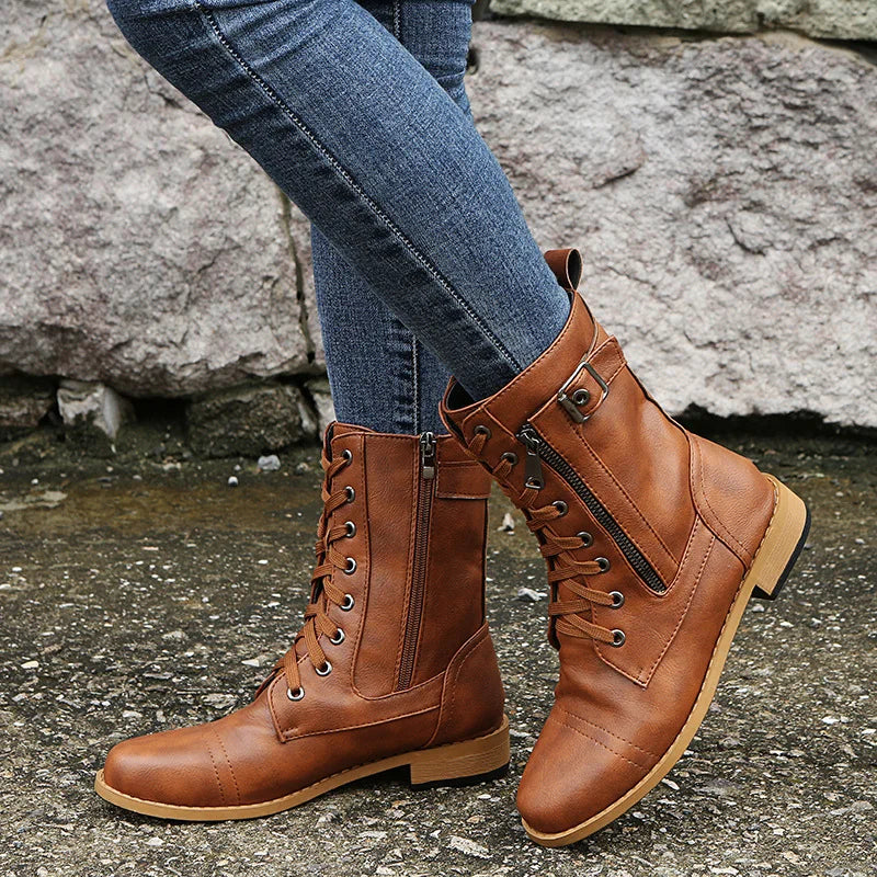 Orthopädische Damen-Stiefeletten mit Rundspitze und seitlichem Reißverschluss (Madeleine)