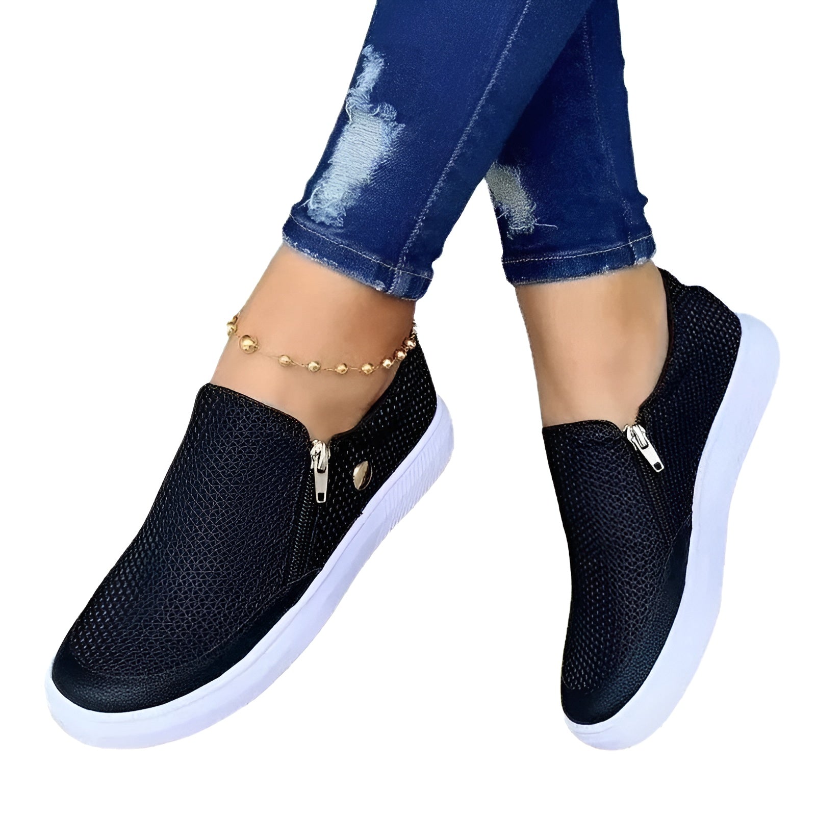 Orthopädische Damenschuhe mit Reißverschluss