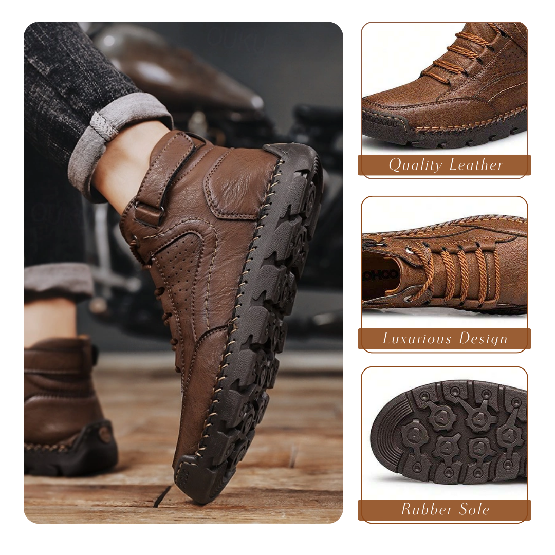 Orthopädische Herren Wanderschuhe aus Leder
